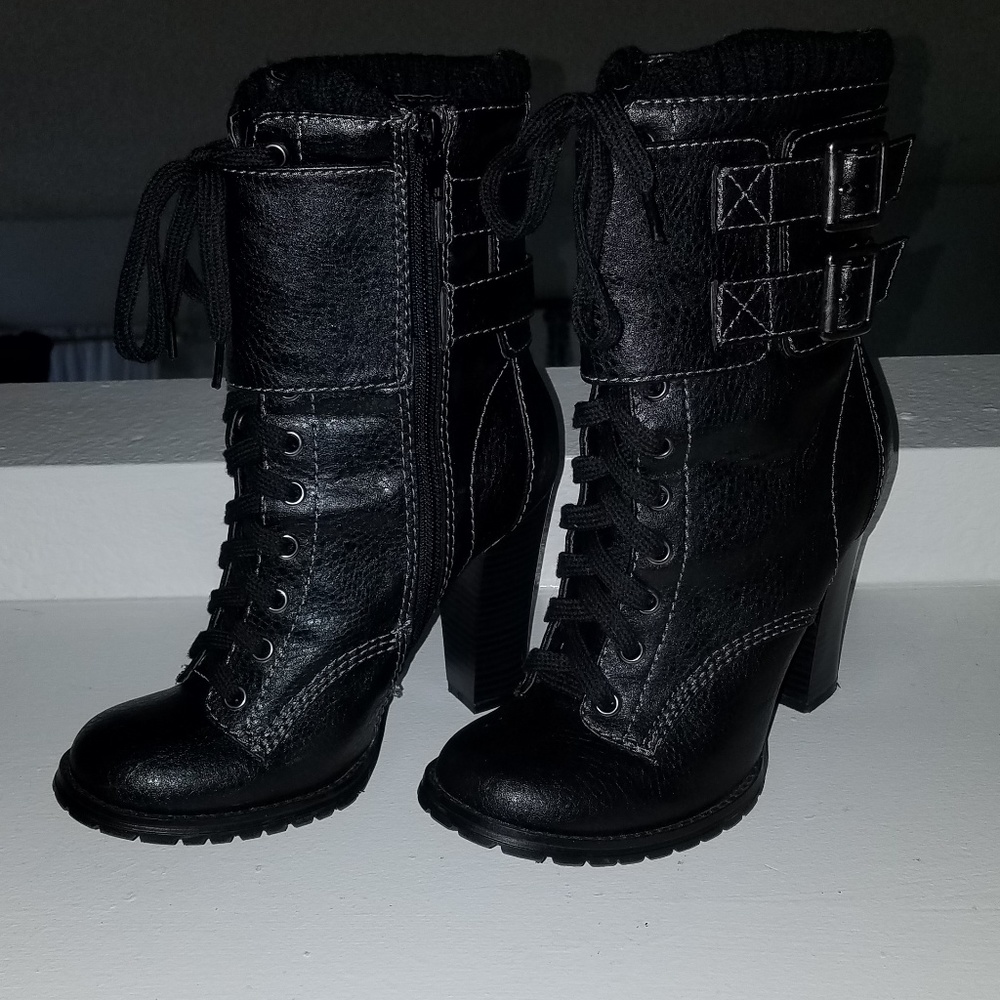 Mix No. 6 Black Platform Heel Boots